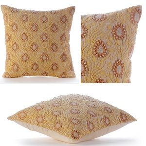 TWO 18”x 18” Embroidered Paisley Covers w/pearls